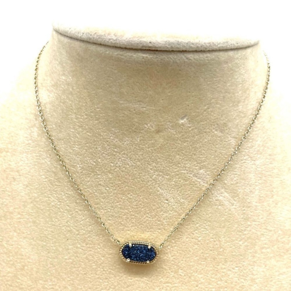 Kendra Scott Indigo Blue Drusy 18 inches Length